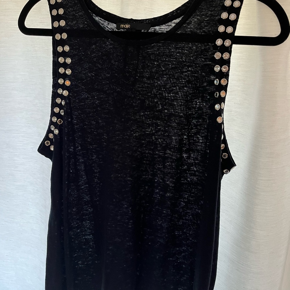 Maje tshirt with jeweled stones Black🌸
